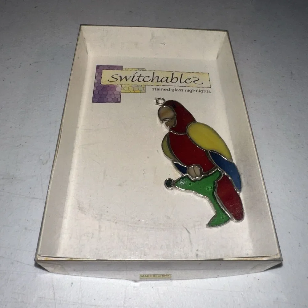 Switchables Stained Glass Night Light Cover Parrot 2005 New In Box